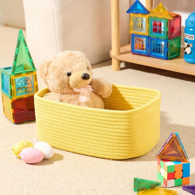 Small Storage Baskets for Organizing | Closet Organizer Bins | Shelf Toy Basket - Image 4