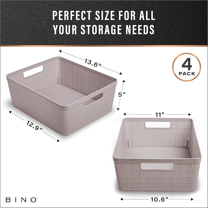 BINO | Woven Plastic Basket | Small, Space - Image 3