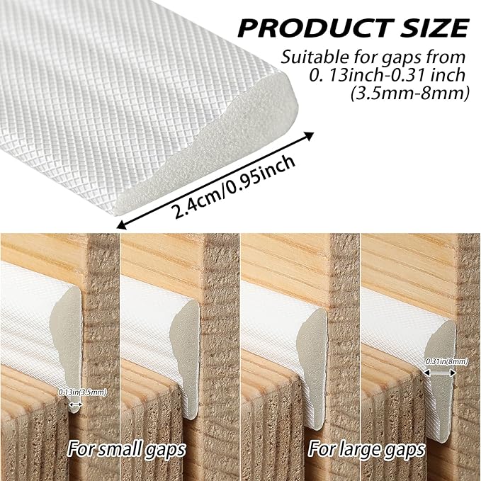 QDiShi 196" Wedge-Shape Weather Stripping Door Seal Weatherproof Foam Seals - Image 4