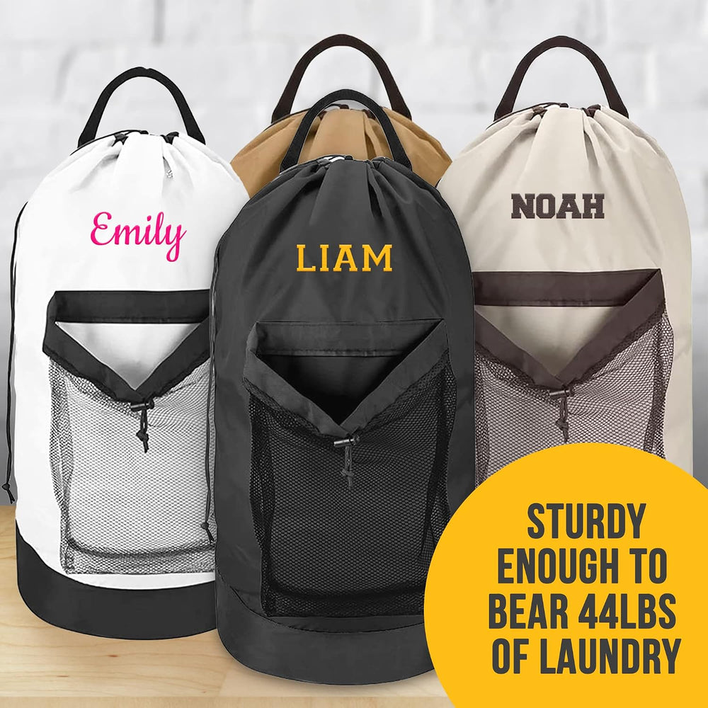 2 Pack Personalized Laundry Bag Heavy Duty Custom Senior University XL Bag Ba...