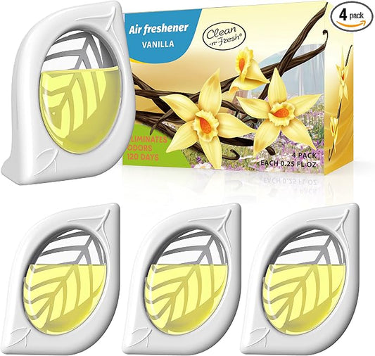 Air Freshener for Home, 4 Pack, Odor Eliminator for Small Area Closets Bathroom by Clean-n-Fresh