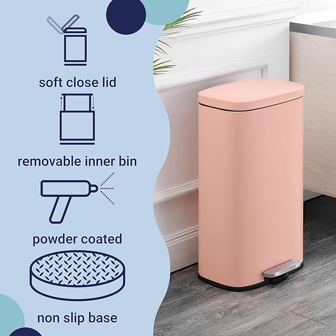 happimess HPM1011F Curtis 8-Gallon Step-Open Trash Can, Fingerprint Resistant - Image 3