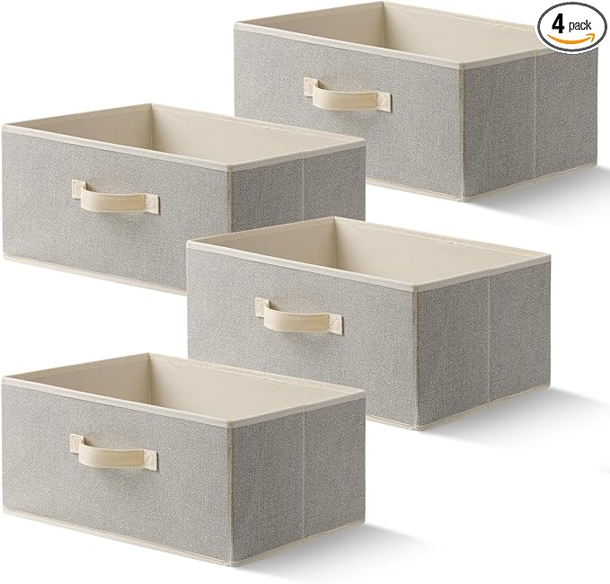 Storage Baskets, 15.7-Inch Woven Fabric Bins, Storage Cubes by EITMOW