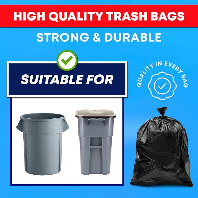 Tasker 65 Gallon Trash Bags Heavy Duty | 120 Count | Extra Large 64 Gallon - Image 5