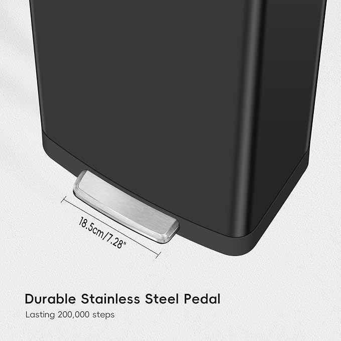 EKO Hudson Matte Stainless Steel 75 Liter/20 Gallon Large Kitchen Trash Can - Image 6
