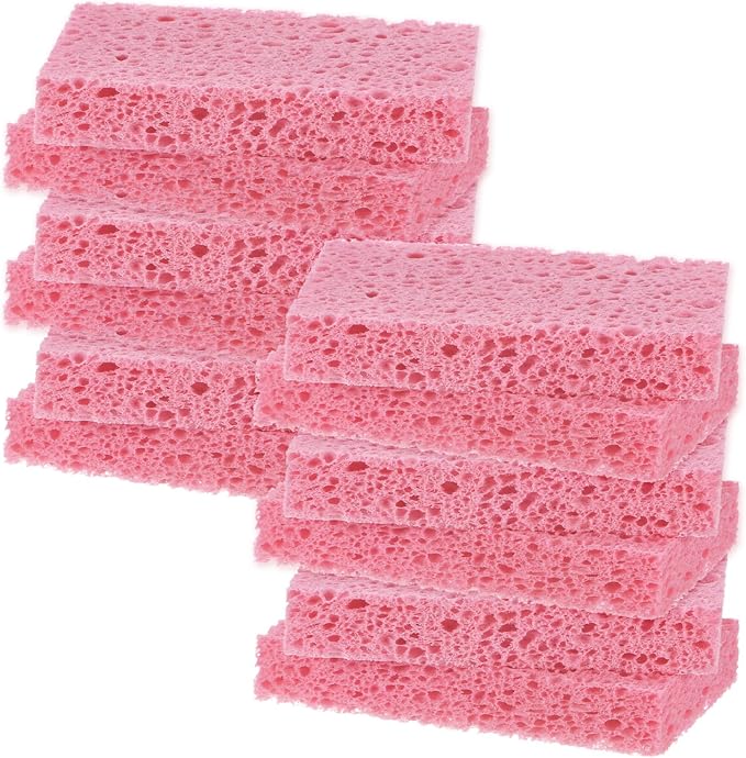 12-Pack Kitchen Sponges, Condense Eco Cellulose Non-Scratch Scrub Heavy Sponge by MMETERXITY
