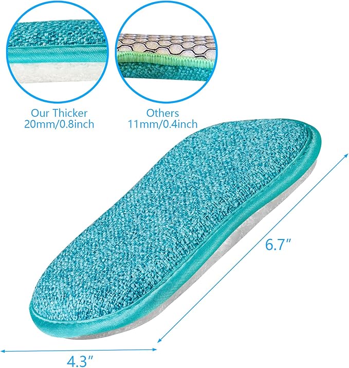 Kitchen Dish Sponge Scrubber Non Scratch, Dishcloth No Odor Reusable Washable - Image 3