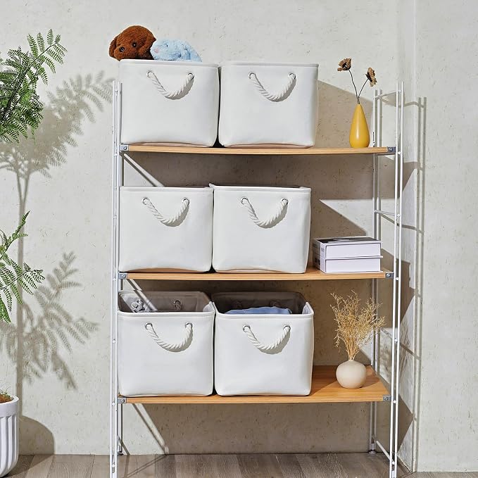 15x11x9.5 Inch Storage Baskets for Shelves, 3 Pack Storage Bins，Foldable - Image 2