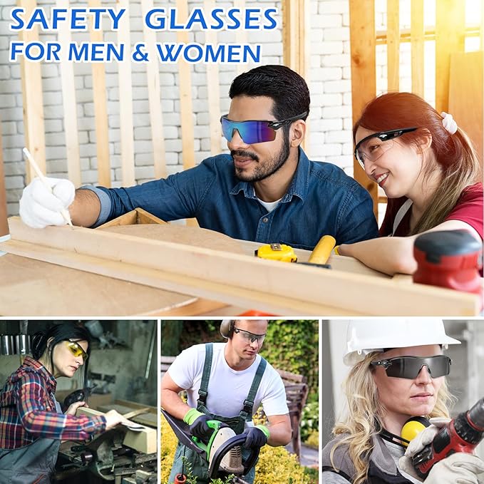 OXG 12 Pack Safety Glasses for Men Women, ANSI Z87.1 Safety Goggles Impact - Image 7