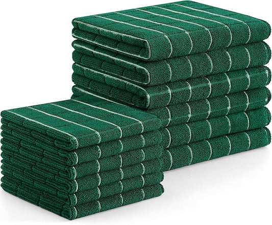 Homaxy Microfiber Kitchen Towels and Dishcloths Set, 12 Pack Soft and Absorbent by Homaxy