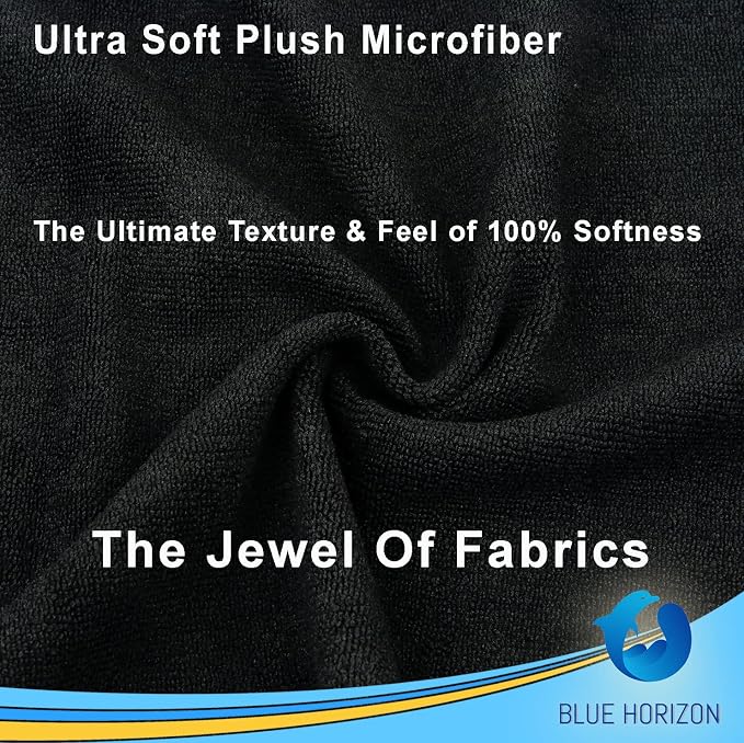 Blue Horizon Microfiber Cleaning Towels, Ultra Soft Plush Wash-Cloths, - Image 2