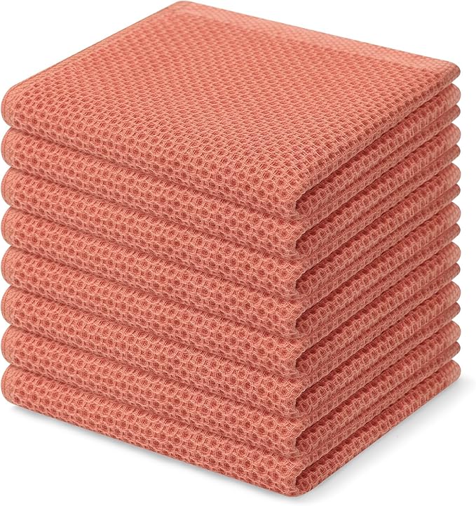 Homaxy 100% Cotton Waffle Weave Kitchen Dish Cloths, Ultra Soft Absorbent Quick by Homaxy