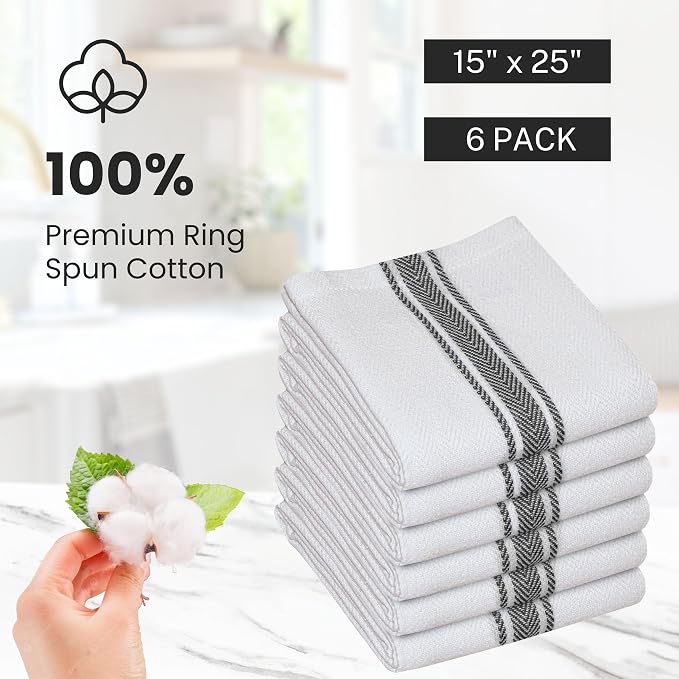 WHITEWRAP Kitchen Dish Towels for Kitchen, Highly Absorbent for Drying and - Image 5