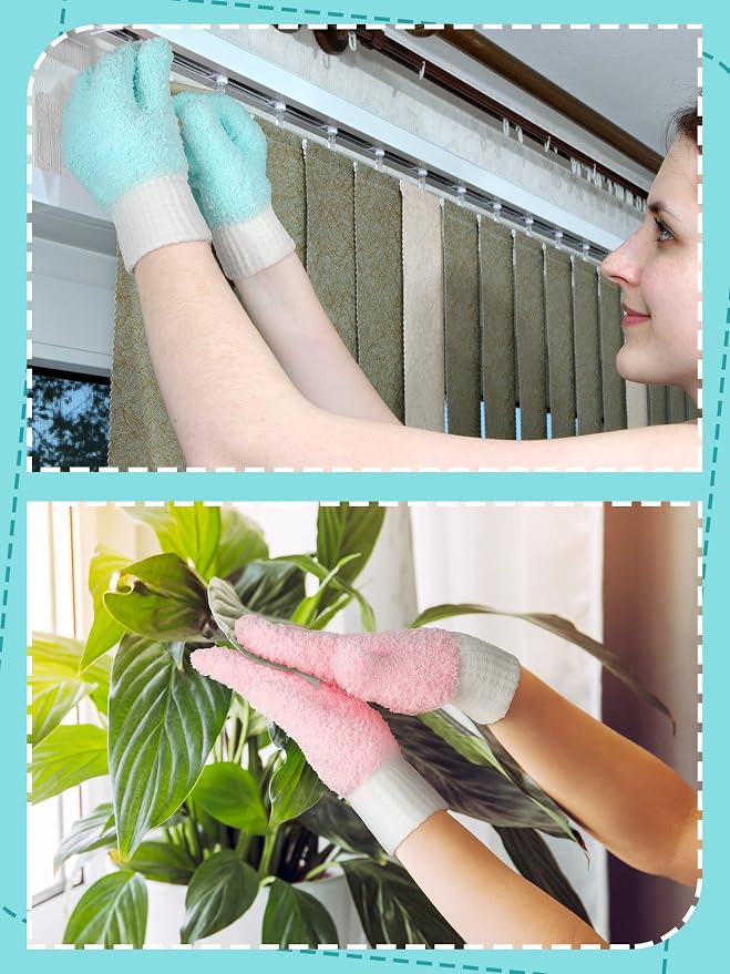Bencailor 3 Pairs Microfiber Plant Dusting Gloves Leaf Cleaning Gloves - Image 7