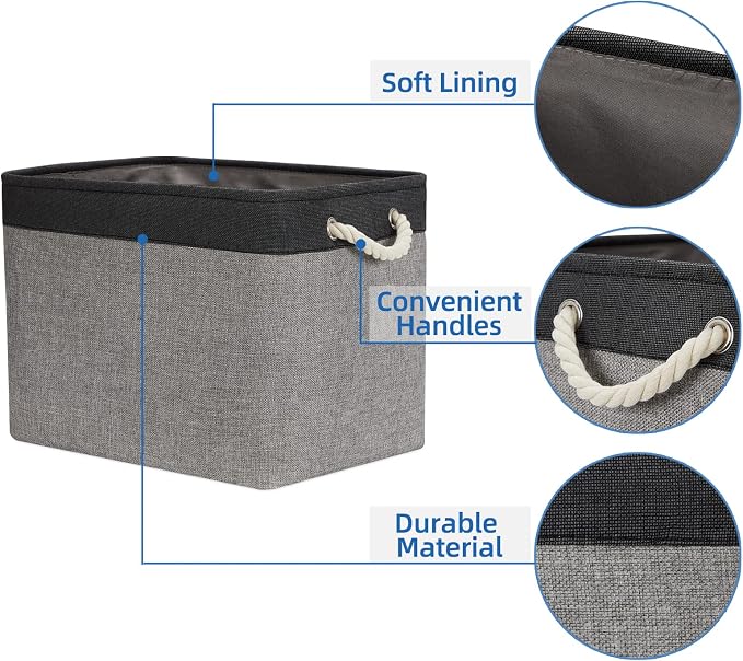 Temary Large Storage Baskets 2 Pack Cloth Basket - Image 3