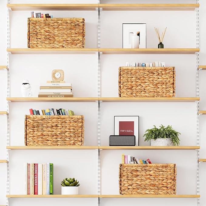 SpaceAid 4 Pack Wicker Basket, Storage Baskets - Image 4