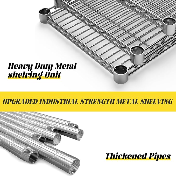 Storage Shelves, 5-Tier Adjustable Metal Industrial Utility Shelf Rack - Image 7