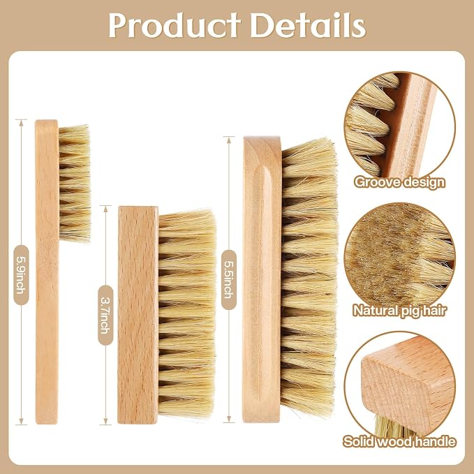 3 Pcs Wood Laundry Stain Brush Stain Remover Brushes - Image 2