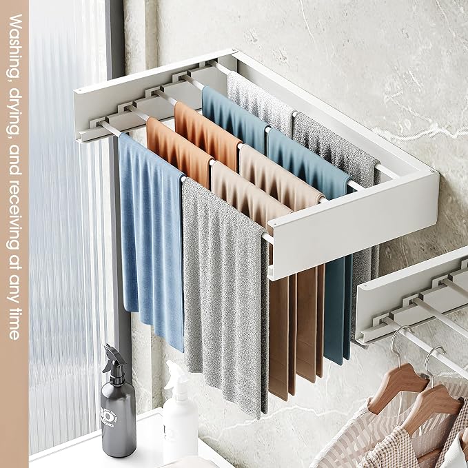 Wall Mounted Drying Rack, Drying Rack Clothing, Collapsible Hanger Racks - Image 5