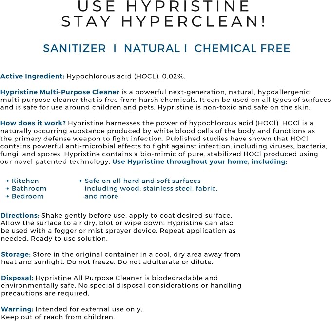 Pure Hypochlorous Acid Multi-Purpose Disinfectant Spray – Bleach- and - Image 7