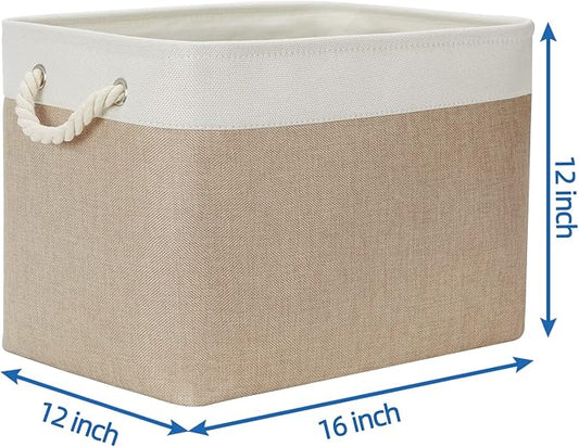 Temary Fabric Storage Baskets 2 Pack Decorative Storage Bins Basket - Image 2