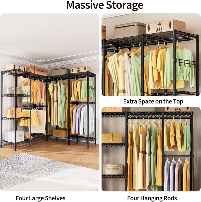 L Shaped Heavy Duty Metal Clothes Rack - Image 7