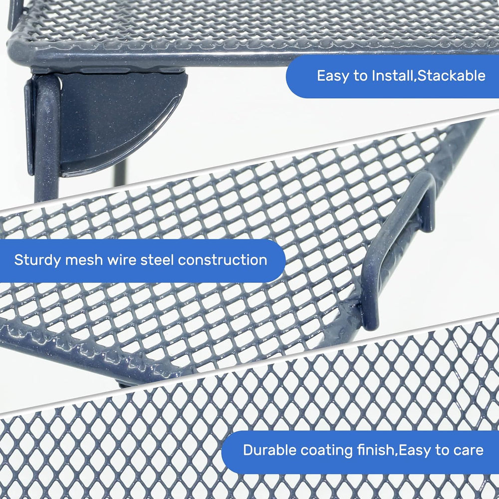 Neudeco Shelf Organizer, Gray, 2 Pack