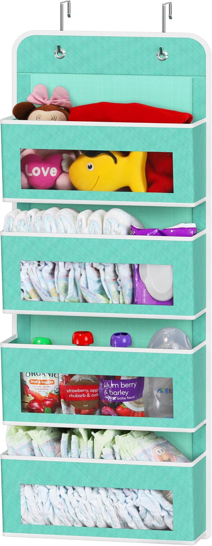 Simple Houseware 4 Clear Window Pocket Over Closet Door Storage Hanging by SimpleHouseware