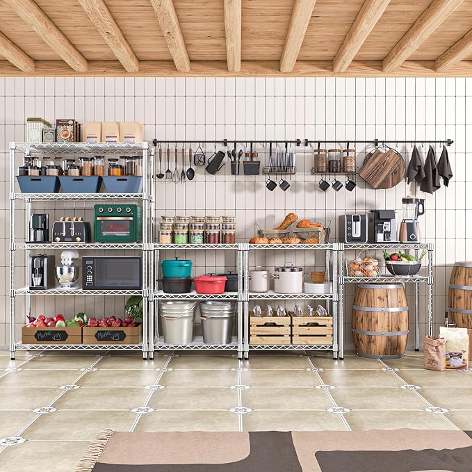 1750 LBS Storage Shelves 5-Tier Utility Shelving Unit Steel Organizer Wire Rack - Image 7