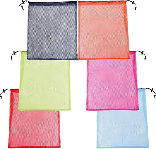 18"X24" 6Pcs Mesh Laundry Drawstring Bag Nylon Drawstring Gym Bag by DancingaColorfulLifeinSpiritualWorld