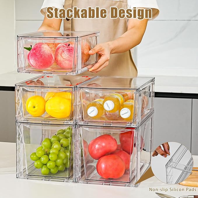 6Pack Stackable Kitchen Storage Organizer, Pantry Organizers and Storage - Image 2