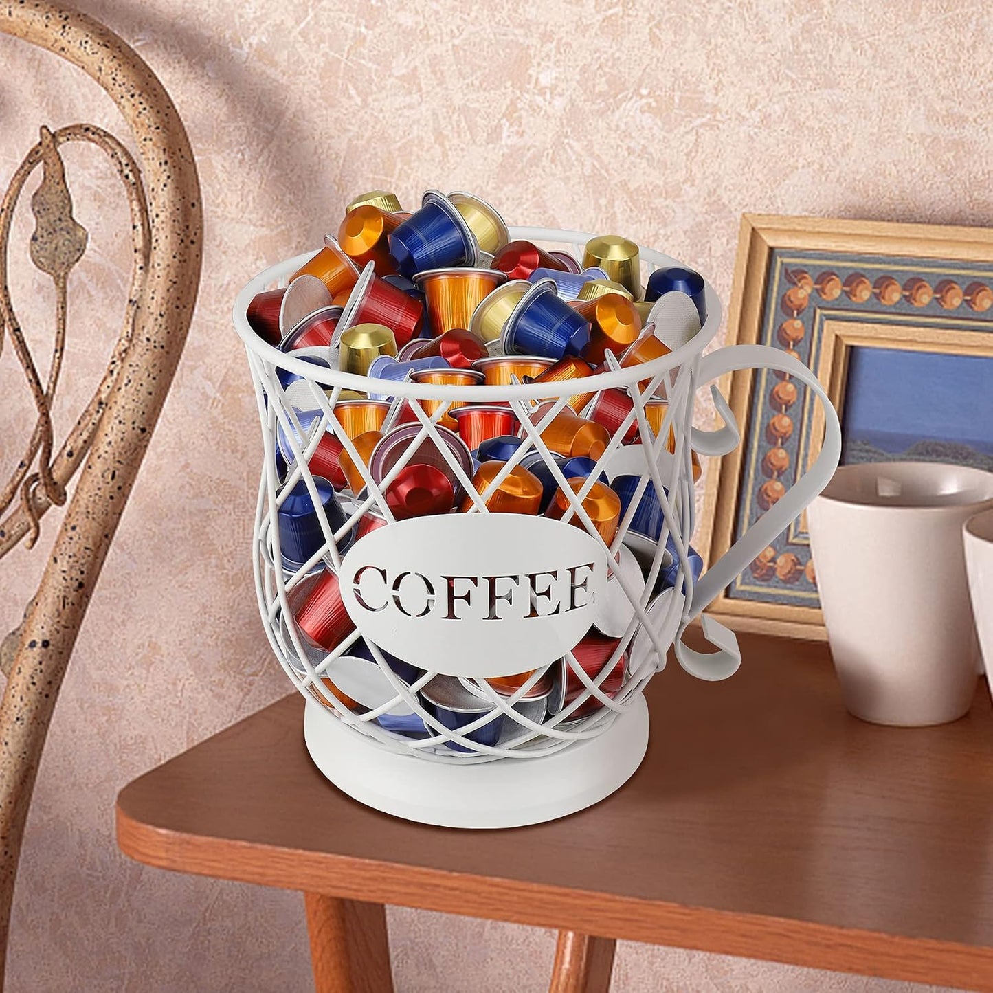 ANASTA K Cup Organizer Kpod Coffee Pods Holder Coffee Capsule Holder, K Cup Holders for Counter, Coffee Pod Storage Coffee Station Organizer, Kpod Container (White)