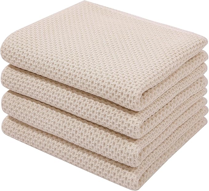 Homaxy 100% Cotton Waffle Weave Kitchen Dish Towels, Ultra Soft Absorbent Quick by Homaxy