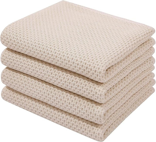 Homaxy 100% Cotton Waffle Weave Kitchen Dish Towels, Ultra Soft Absorbent Quick by Homaxy