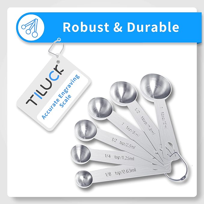 TILUCK Stainless Steel Measuring Spoons Set, Coffee Scoop Spoon, Kitchen Gadgets - Image 3