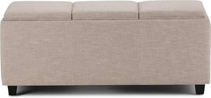 SIMPLIHOME Avalon 42 inch Wide Contemporary Rectangle Storage Ottoman in - Image 8