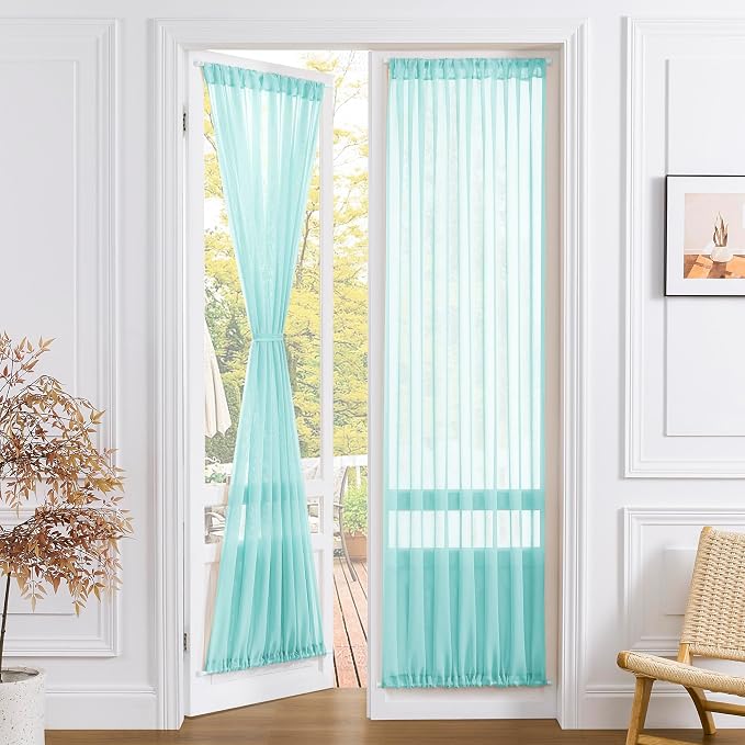 Tollpiz Sheer Curtains Closet Linen Textured Curtain Sheers Doorway Light by Tollpiz