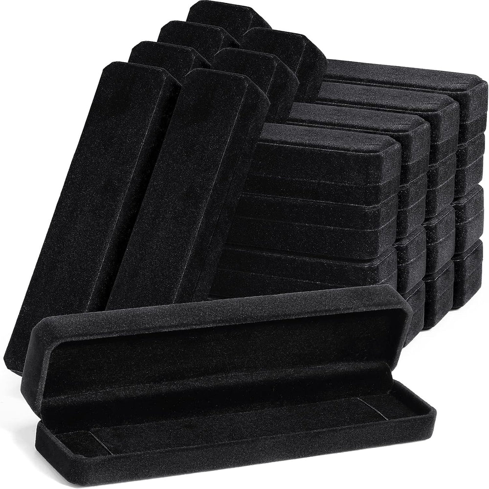 Batiyeer 24 Pack Velvet Jewelry Boxes Bulk Bracelet Boxes Cases, Black