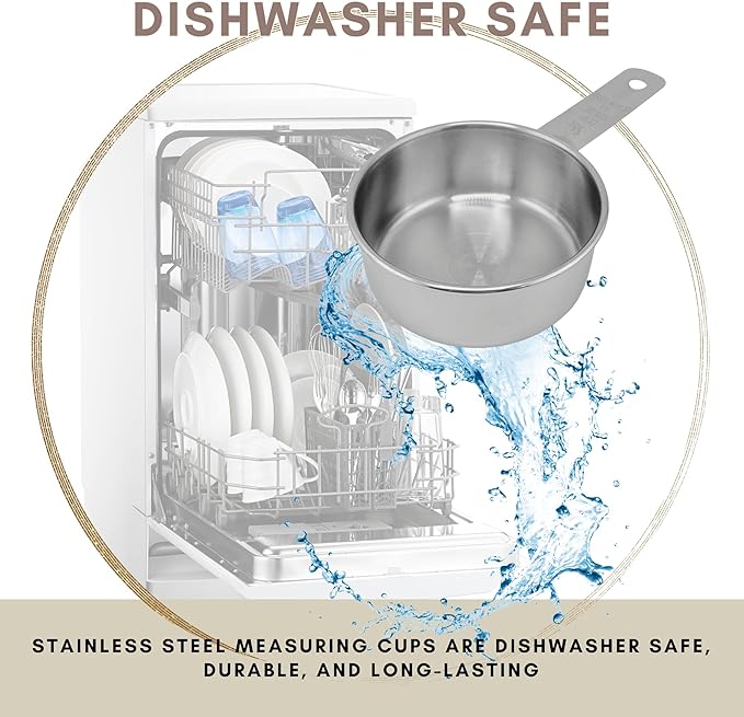 1/2 Cup Stainless Steel Measuring Cup | Sturdy Metal 125 ml | 125 cc | 4 oz | - Image 4