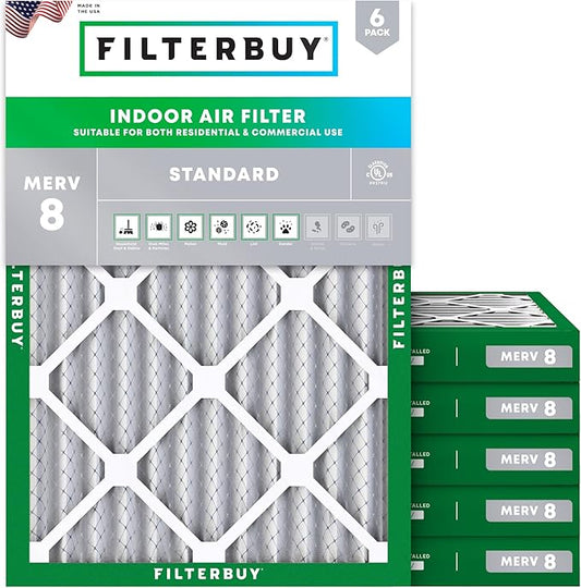 Filterbuy 24x30x2 Air Filter MERV 8 Dust Defense Replacement, Electrostatic by Filterbuy