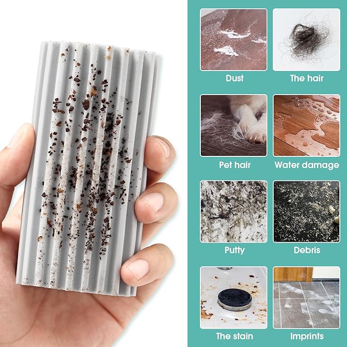 Damp Dusting Sponge Duster, 2 Pack Grey Dust Cleaning Sponge, Reusable - Image 3