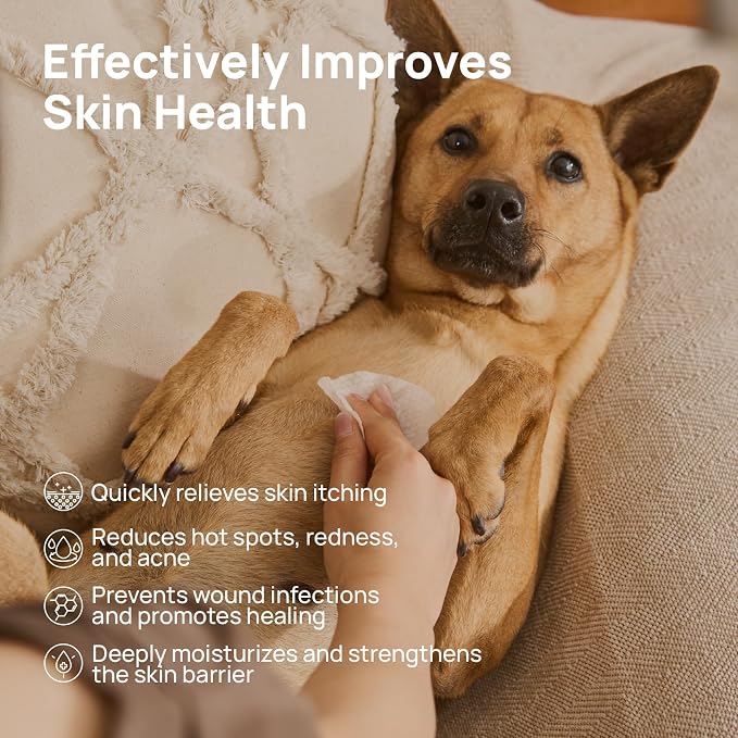 HICC PET Itch Relief Wipes for Dogs & Cats, Rapidly Relieves Itching, Soothes - Image 2