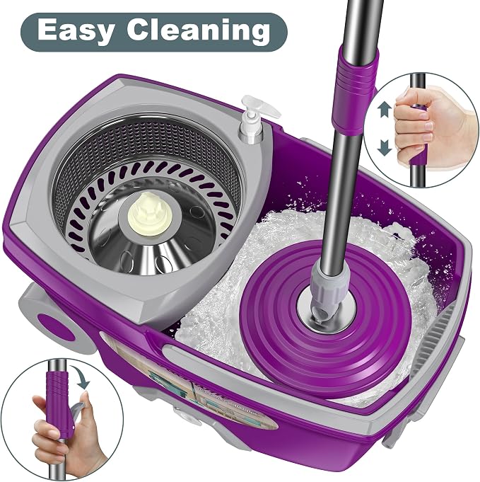 Dual Compartment Spin Mop and Bucket, Mop and Bucket - Image 2