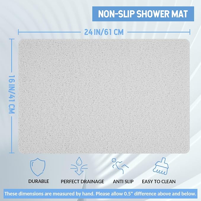 Non-Slip Bathtub Mat, 2 Pack Anti Slip Shower Mat, Fast Drying Bathtub Mats - Image 2