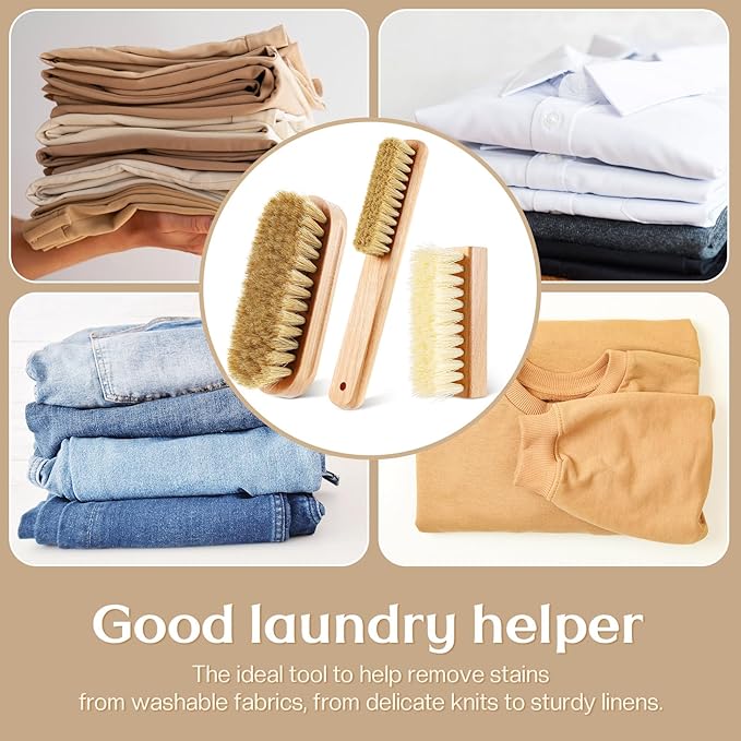 3 Pcs Wood Laundry Stain Brush Stain Remover Brushes - Image 6