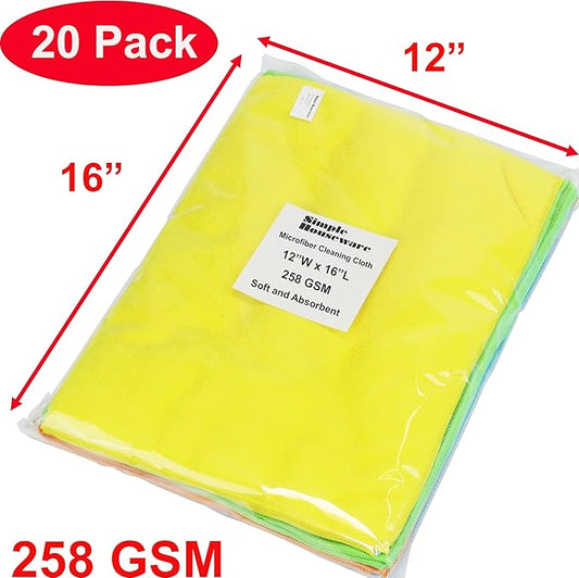 Simple Houseware Microfiber Cleaning Cloth 20 Pack, 4 Colors - Image 2