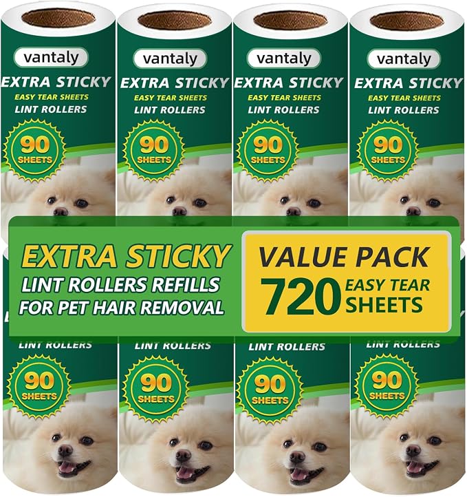 Extra Sticky Lint Roller Refills, Fits Most 3.9"-4" Standard Size Lint Roller by vantaly