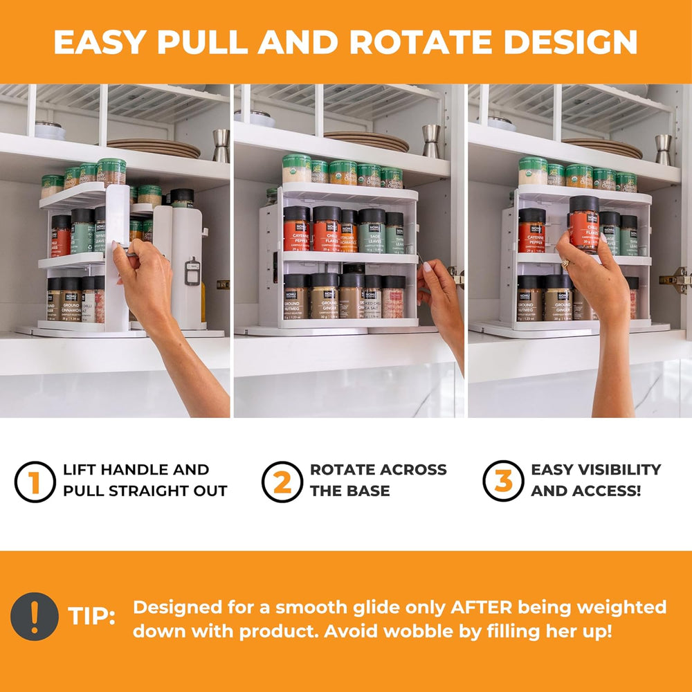 Cabinet Caddy SNAP! Spice Rack Organizer for Cabinet, 4 Adjustable Shelves