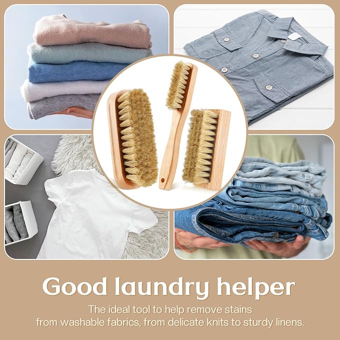 3 Pcs Wood Laundry Stain Brush Stain Remover Brushes - Image 6