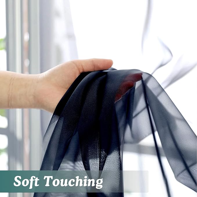 Chyhomenyc Sheer Curtains Extra Long 96 inch 2 PCS- Casual Style Airy & - Image 5